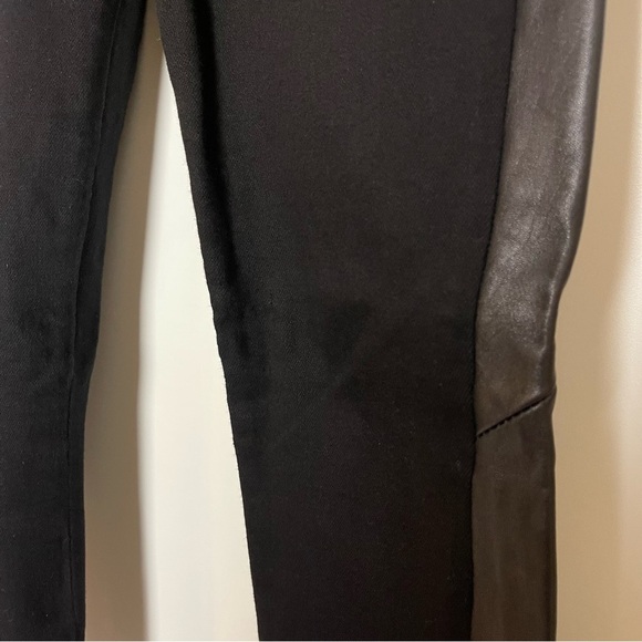 Hudson  Vintage Leeloo Super Skinny Crop Black with Lambskin Leather Trim, 26 - Picture 3 of 16